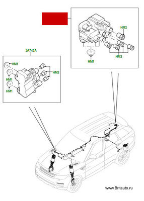 Range Rover L405 L494 บล็อกวาล์วกันสะเทือนอากาศ OEM LR070246